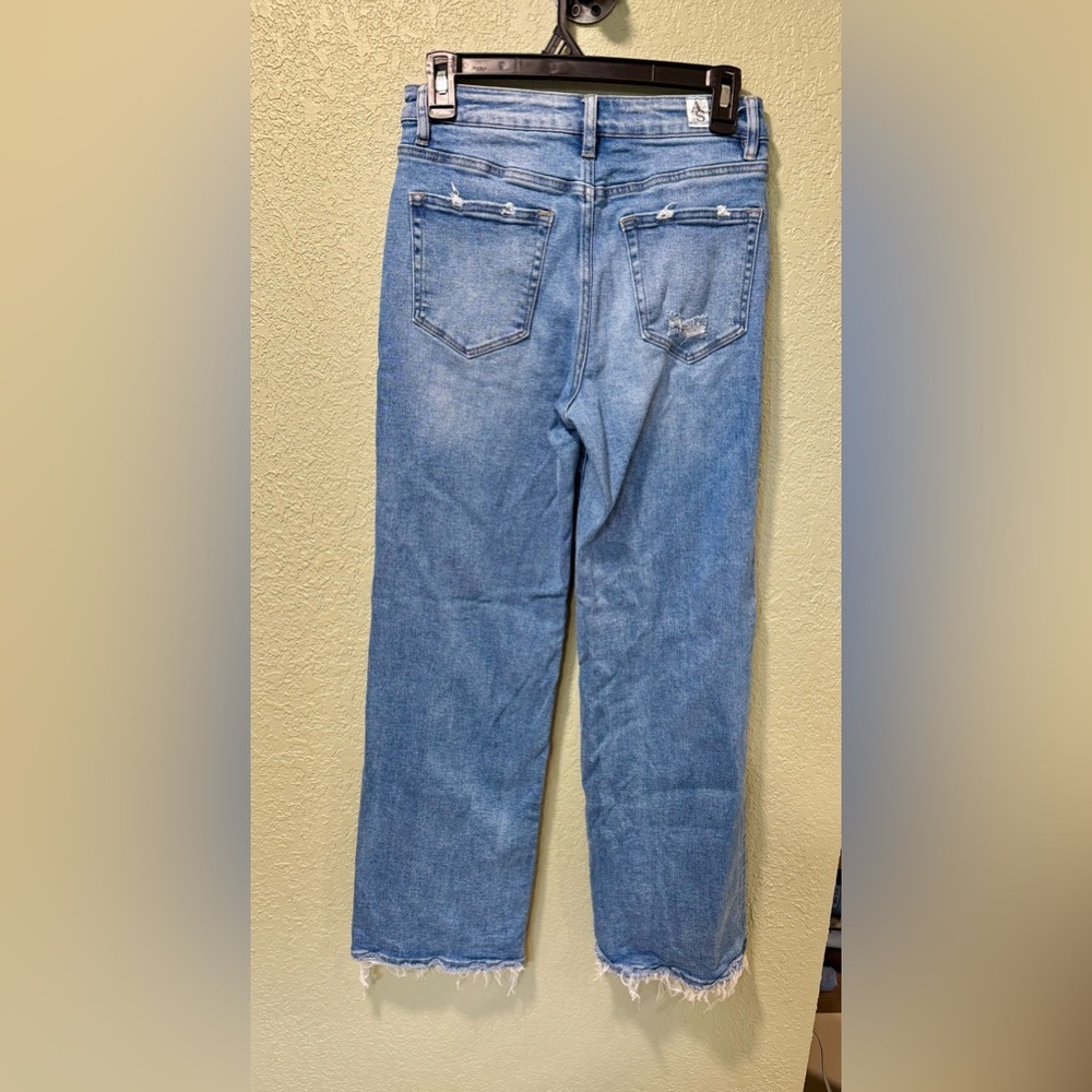 Altar'd State Light Blue Distressed Straight Leg Jeans Size 26 - Picture 6 of 6